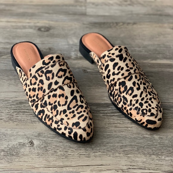 leopard loafer mule